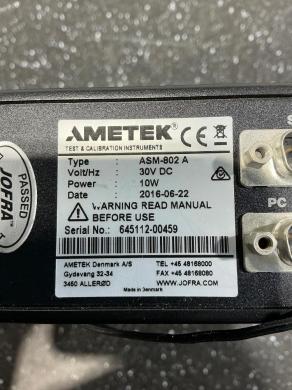 AMETEK JOFRA ASM-802 Precision Pressure Calibration Instrument-cover
