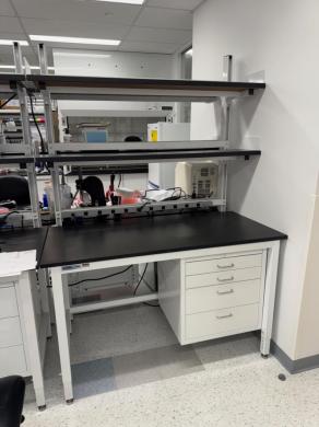 Adapt A Lab 5' Stationary Laboratory Workbench with Shelving and Drawer Cabinet-cover
