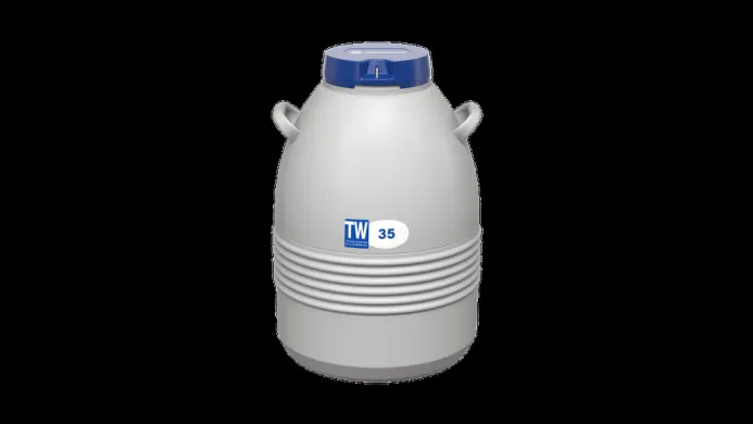 Taylor Wharton TW35-10 LN2 Dewar Liquid Nitrogen Freezer with 11″ Canisters