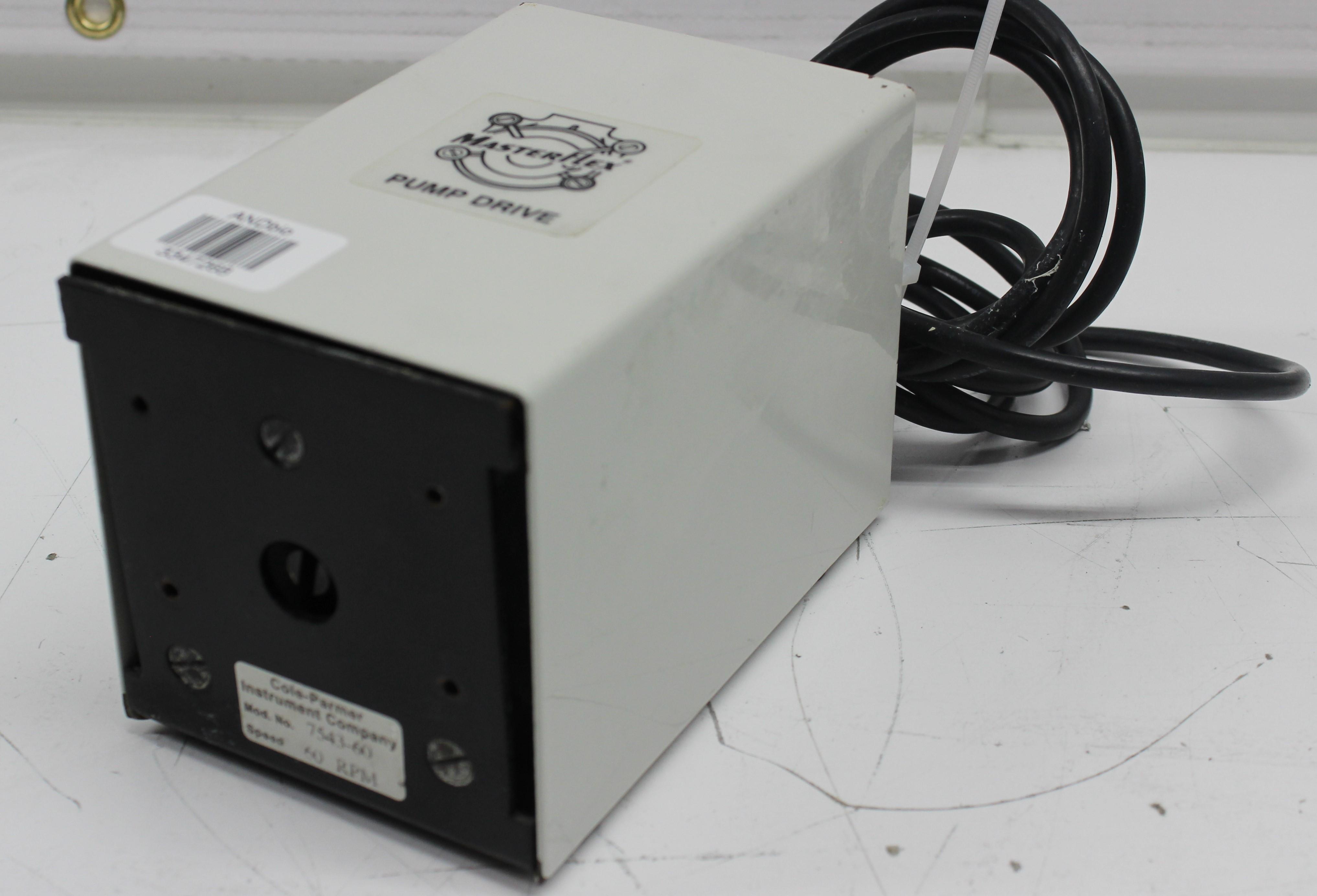 Cole-Parmer MasterFlex Pump Drive 7543-60 Stainless Steel Peristaltic Pump Drive 60RPM
