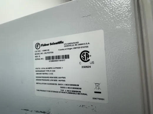 Fisher Scientific Model 20LFEEFSAS -20°C Ultra-Low Temperature Laboratory Freezer