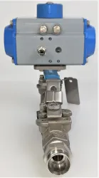 Jamesbury Valv-Powr Pneumatic Actuator with 2000 CWP Stainless Steel Ball Valve Assembly, 2 of 10