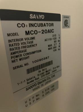 Sanyo Incu-Safe Double Stack CO2 Incubator-cover