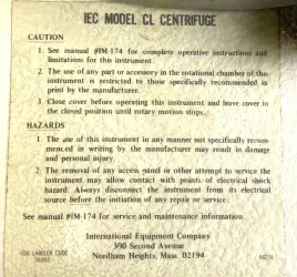 IEC Clinical CL Bench-model Centrifuge with 213 Swing-out Rotor and Accessories (4 x 15mL), 8 of 8