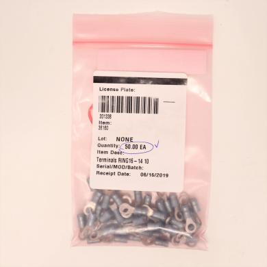 TE Connectivity 36160 PIDG Ring Tongue Terminal, 16-14 AWG, #10, 50-Pack-cover
