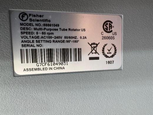 Fisher Scientific Multi-Purpose Tube Rotator Model 88861049-cover