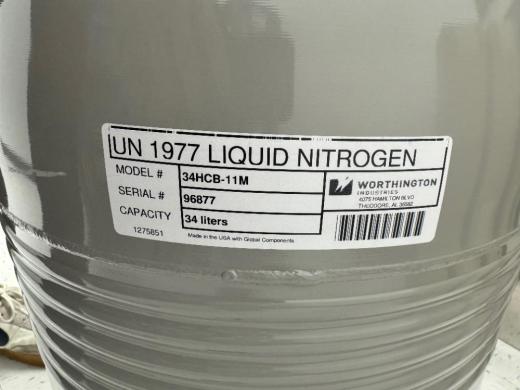 Worthington 34 Liter Cryogenic Storage Dewar Model 34HCB-11M for Liquid Nitrogen-cover