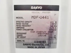 Sanyo MDF-U441 Medical Laboratory Freezer, 14 of 15