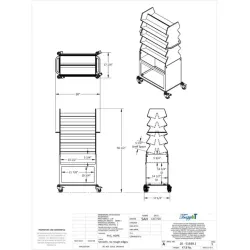 TrippNT Tall Extra Wide Slanted Suture Cart with Angled Shelves and Bulk Storage, 7 of 7