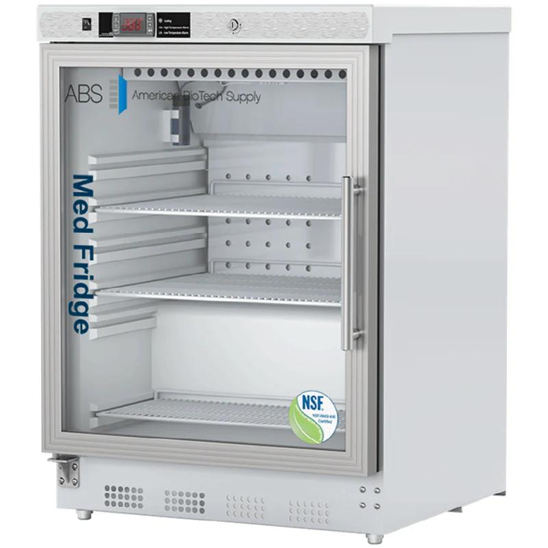 ABS 4.6 Cu Ft Built-In Glass Door Vaccine Refrigerator Left Hinged NSF/ANSI 456 Certified