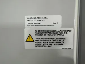 Thermo Scientific Forma FDE6040FA Ultra-Low Temperature Freezer with H-Drive Technology, 4 of 4