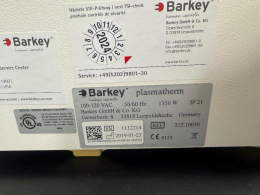 Barkey plasmatherm Plasma and Blood Component Thawing System-cover