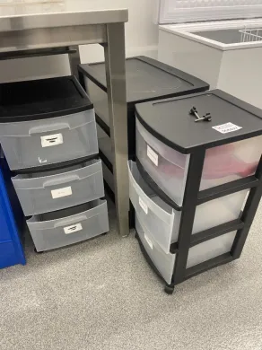 Plastic Storage Bins - Quantity 3