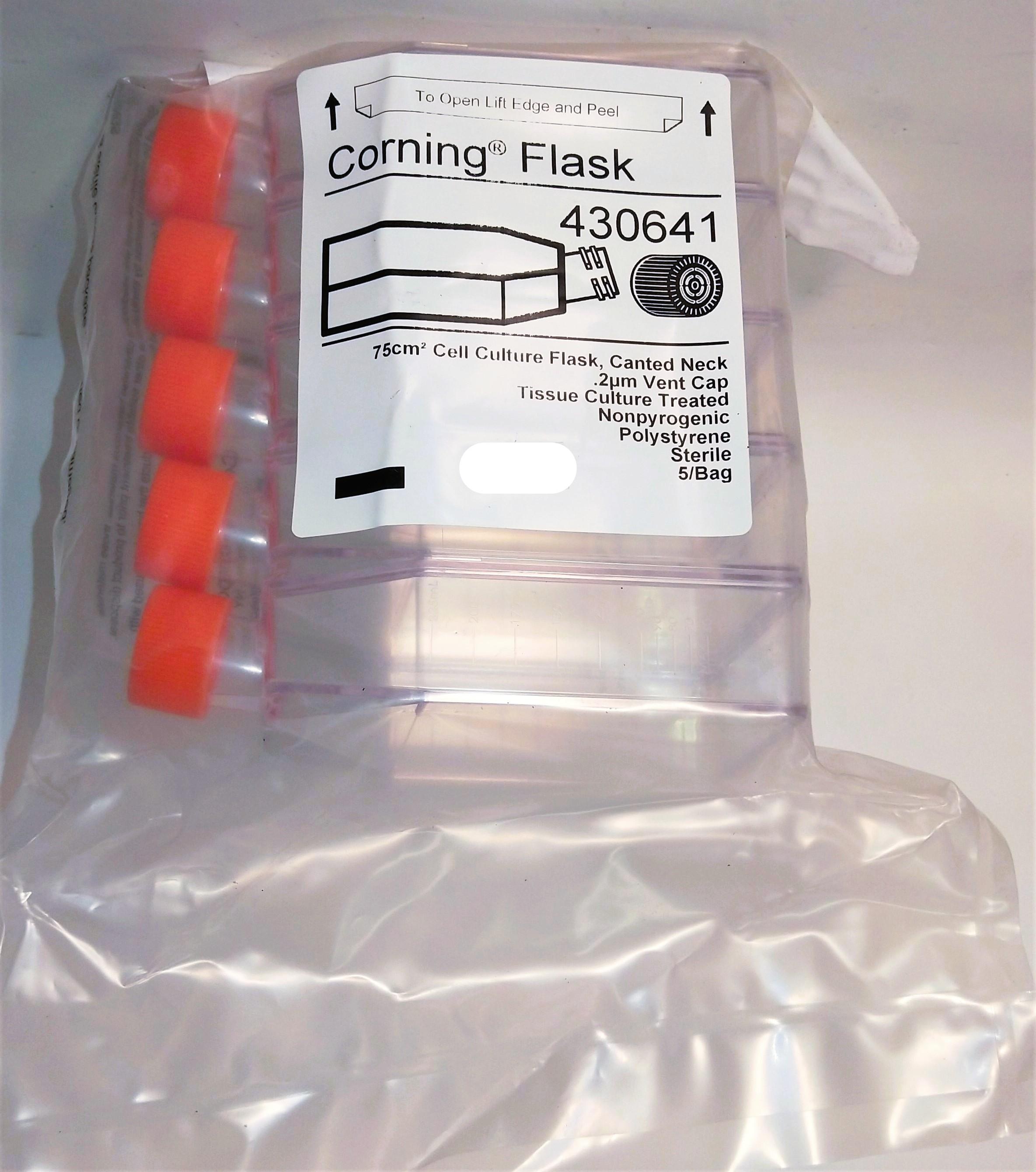 Corning 430641 Cell Culture Flask with Canted Neck & Vented Cap - 75 cm²