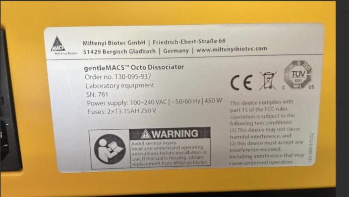 Miltenyi Biotec gentleMACS Octo Dissociator for Automated Tissue Dissociation-cover