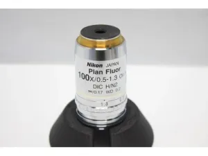 Nikon Plan Fluor 100x/0.5-1.3 Oil Iris DIC H/N2 Microscope Objective Lens, 4 of 5