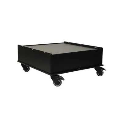 TrippNT Black Equipment Cart with 24 x 24 Inch Tray, 12 Inch Height, Corrosion-Resistant HDPE