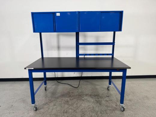 Production Basics 6' Portable Laboratory Bench Table with Integrated Power and Storage-cover