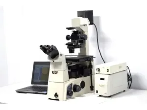 Nikon Eclipse Ti-U Inverted Fluorescence Phase Contrast Microscope with Mechanical Stage and Fluorescence Filters, 2 of 17