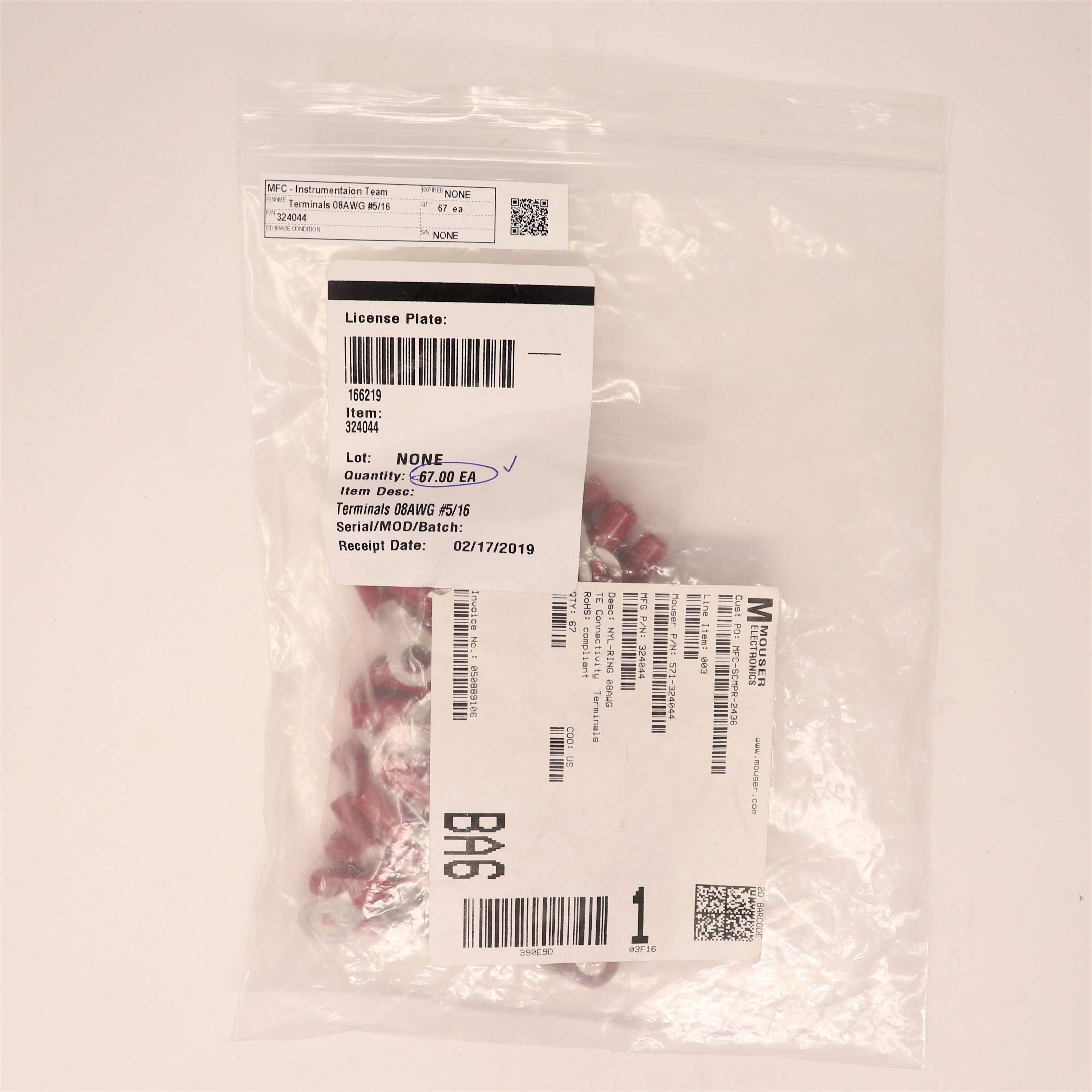TE Connectivity Model 324044 Ring Tongue Electrical Terminal M8 Stud Size