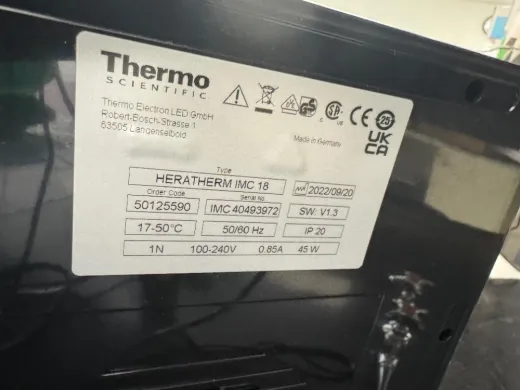 Thermo Fisher Scientific HERAtherm IMC 18 Benchtop Incubator with Digital Temperature Control
