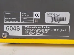 Watson Marlow 604S Laboratory Peristaltic Pump for Dosing and Fluid Transfer, 7 of 7