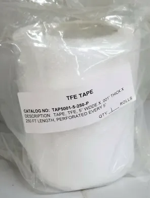 TAP5001-5-250-P Heat-Resistant TFE Fluoropolymer Insulation Tape, 5" x 250 ft, Perforated