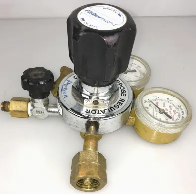 Fisherbrand 10-575-115 Brass Single-Stage Diaphragm-Sensed Gas Cylinder Pressure Regulator (CGA 350)
