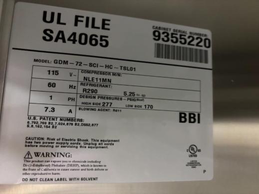 VWR GDM-72-SCI-HC Triple-Door Glass Laboratory Refrigerator-cover