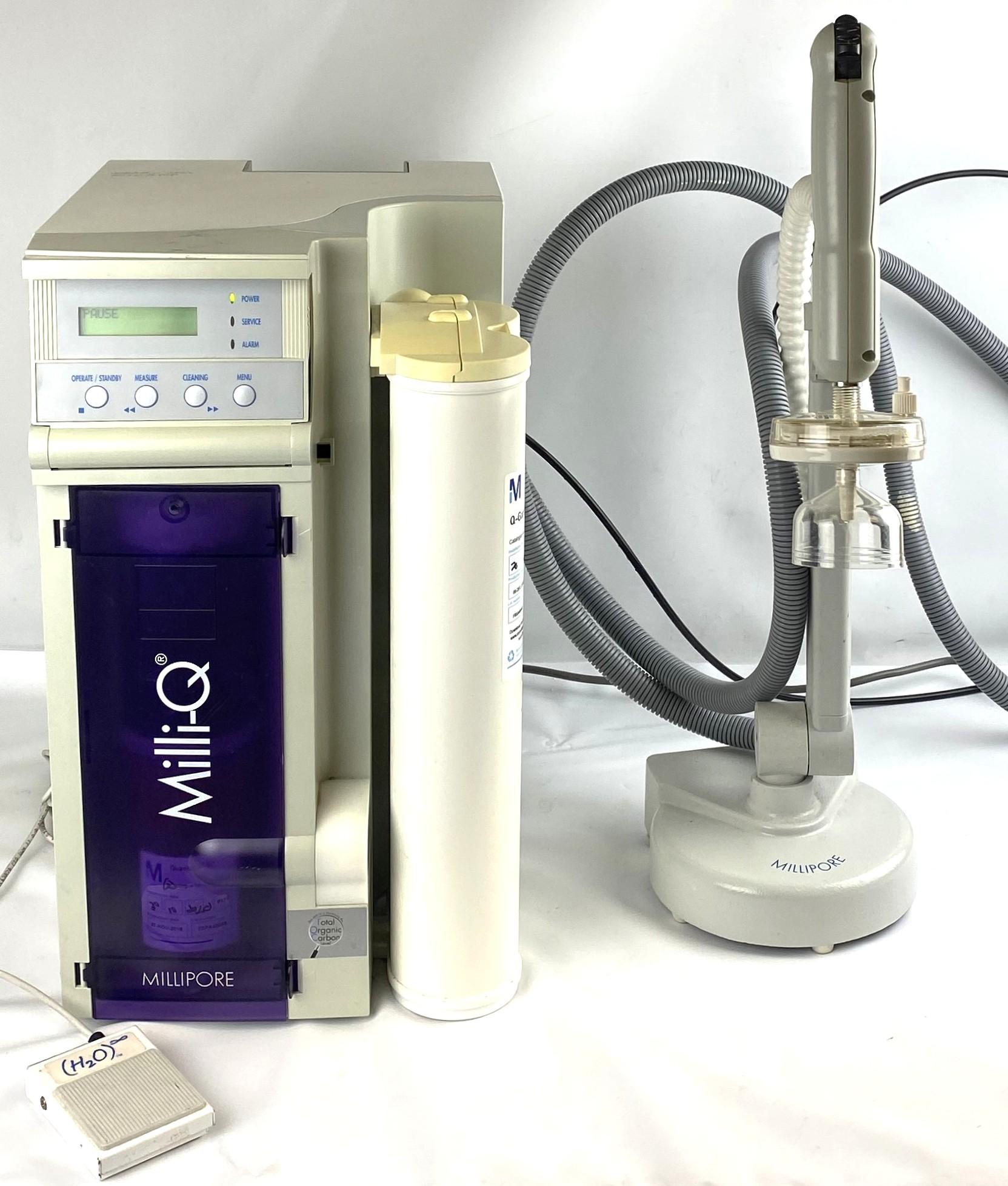 Millipore Milli-Q Gradient A10 Ultrapure Water Purification System with Q-Pod Dispenser and Foot Switch