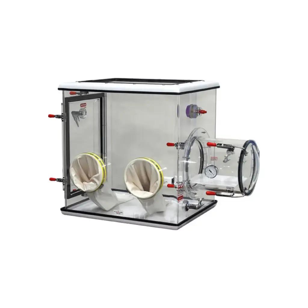 Compact Glove Box with Purging Valves and Vacuum Gauge for Controlled Atmosphere Applications