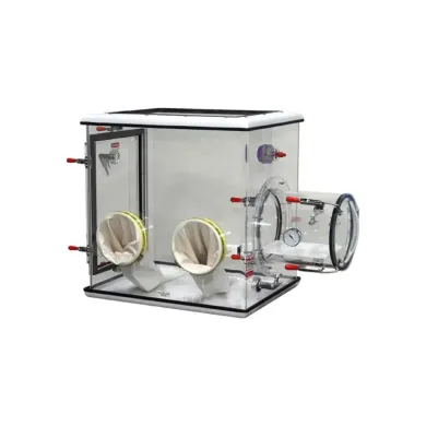 Compact Glove Box with Purging Valves and Vacuum Gauge for Controlled Atmosphere Applications