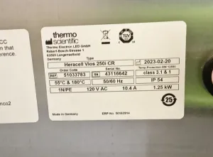 Thermo Scientific Heracell Vios 250i CO2 Cell Culture Incubator with iCAN Touchscreen Control, 28 of 28