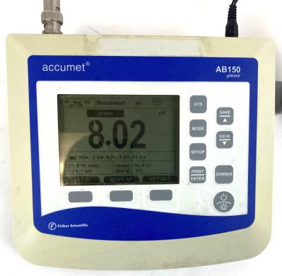 Fisher Accumet AB150 Benchtop pH-mV Meter with Electrode and Support Arm-cover