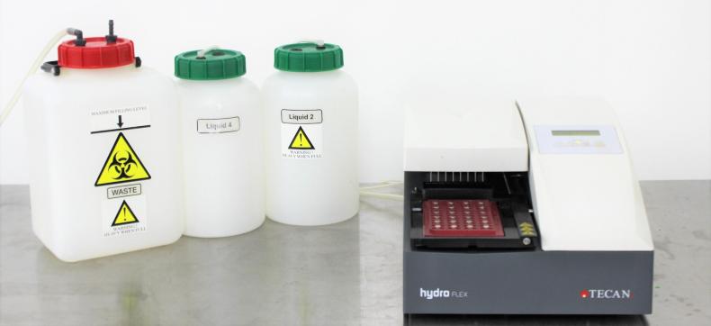 TECAN Hydroflex Model 30022011 Automated 96-Well Microplate Washer with Vacuum Filtration-cover