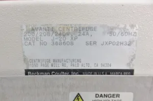 Beckman Coulter Avanti J-20 XP Refrigerated Superspeed Floor Centrifuge (6L, 26,000 RPM), 13 of 13