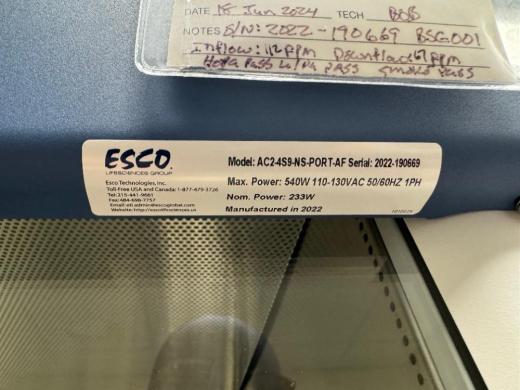 ESCO AC2-4S9-NS-PORT-AF 4-Foot Class II Biosafety Cabinet with HEPA Filtration-cover