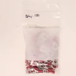 TE Connectivity PIDG Series 31895 Red Nylon-Insulated Ring Crimp Terminal M8 Stud, 4 of 8