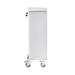 TrippNT 6 Shelf Narrow Locking Cart with Locking Roll-Top Door and HDPE Construction, 2 of 11
