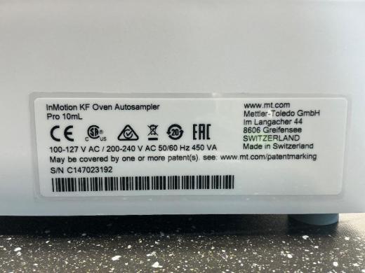 METTLER TOLEDO InMotion KF Pro Oven Autosampler for Karl Fischer Moisture Titration-cover