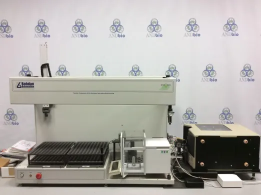 Bohdan ABL-800 Automated Liquid Handling System with Mettler Toledo AT200 Balance and Zebra 110XiIII Plus Labeler