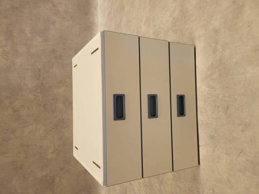 Vinitex 3 Drawer Laboratory Cabinet, Low Profile, White-cover