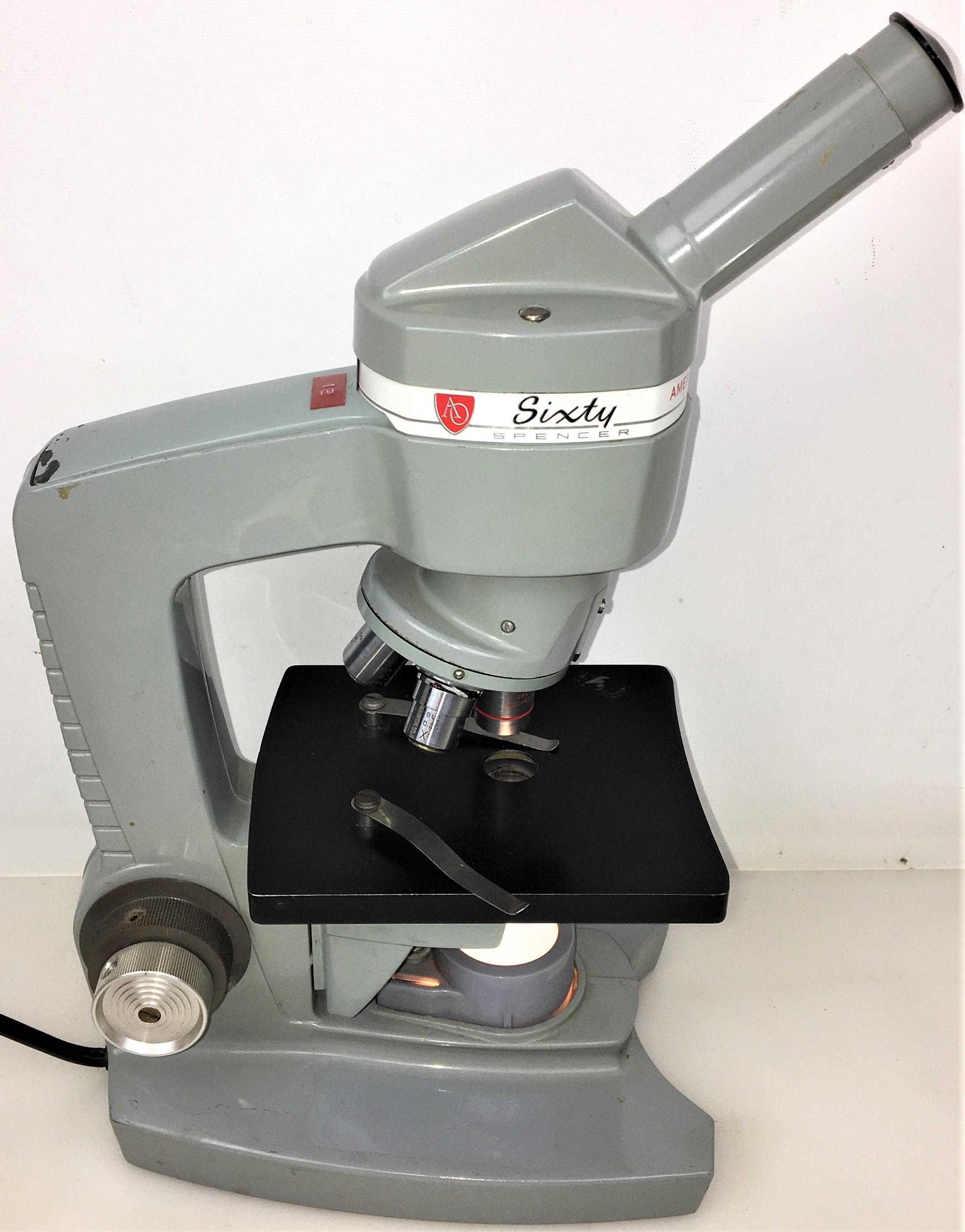 American Optical Spencer Sixty Monocular Microscope (100X to 970X)