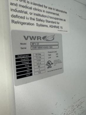 VWR MFV-20 -20°C Laboratory Freezer for Sample Storage-cover