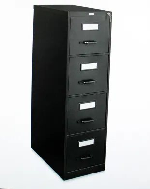 Uline H-1915BL Locking Vertical Steel File Cabinet, 4-Drawer Office Storage
