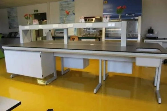 S+B Laboratory Tables with Steel-Coated C-Shaped Legs