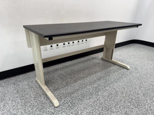 6-Foot Laboratory Workbench with Durable Metal Frame and Black Work Surface-cover