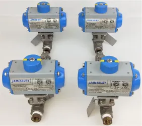 Jamesbury Valv-Powr Pneumatic Actuator with 2000 CWP Stainless Steel Ball Valve Assembly, 6 of 10