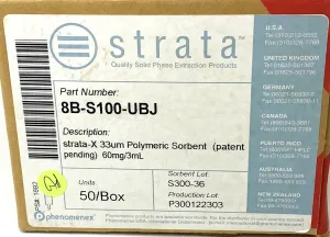 Phenomenex Strata-X 33 µm Polymeric SPE Sorbent, 60 mg / 3 mL (50/Pack), 8 of 8