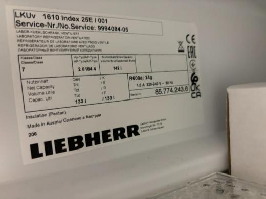 Liebherr Mediline LKUv 1610 Index 25E Laboratory Refrigerator with R600a Ventilation System-cover